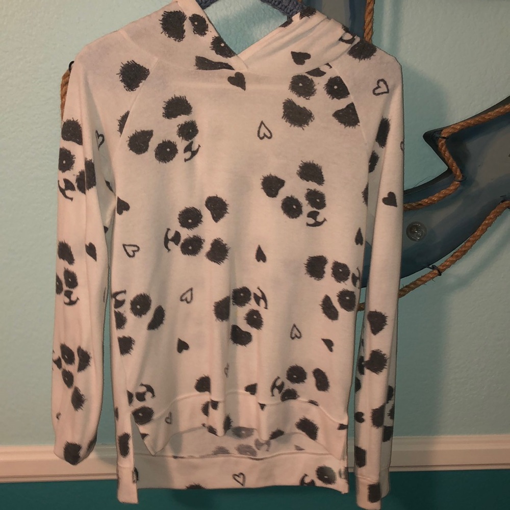 Lightweight panda print hoodie